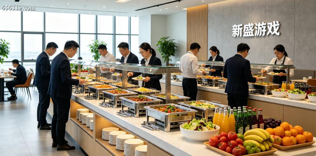 新盛员工餐厅宽敞明亮的就餐区